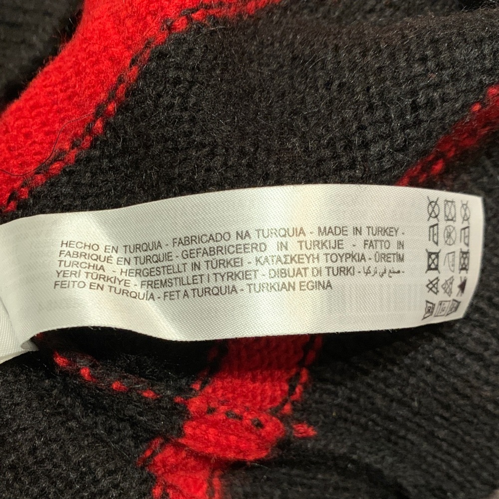 Zara Red/Black Striped Mohair Knit Sweater Detachable Tulle Collar NWT S - Picture 12 of 15